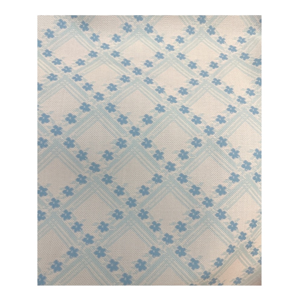 Vintage Fabric Remnant Cottagecore Shabby Chic Floral Diamond Blue White Praire